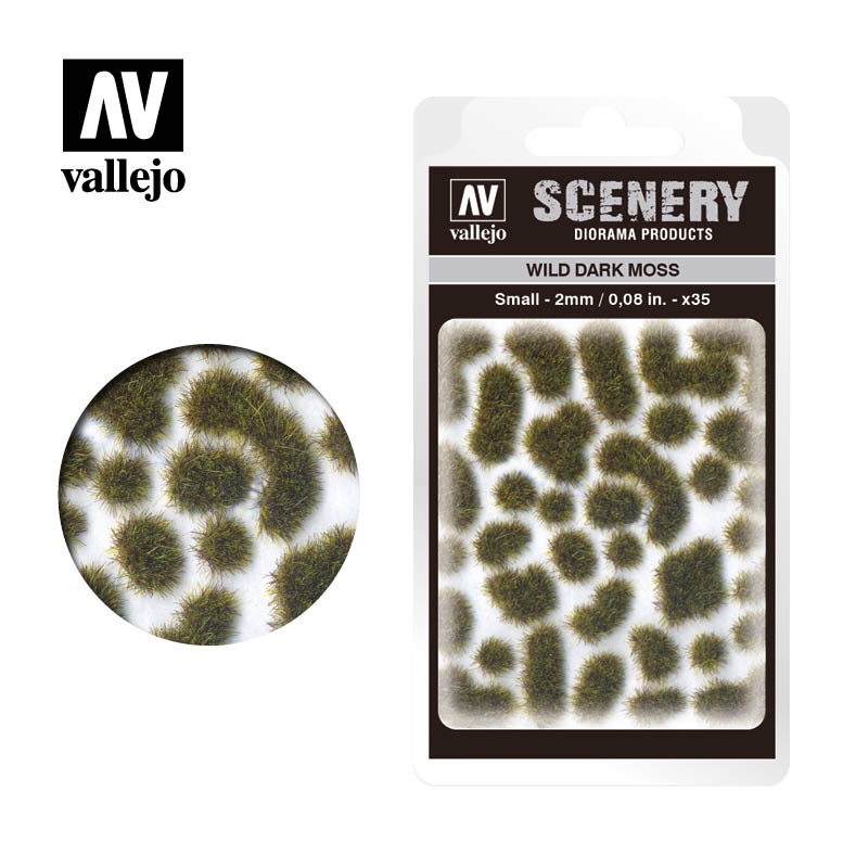 Vallejo Scenery - Wild Tuft - Small - Dark Moss - Ozzie Collectables