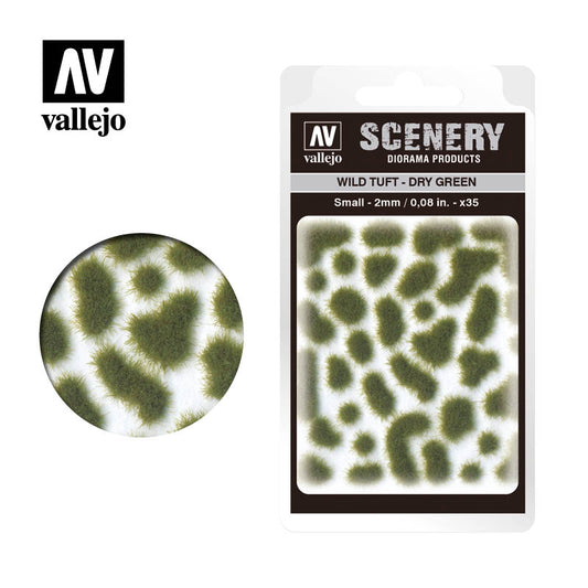 Vallejo Scenery - Wild Tuft - Small - Dry Green - Ozzie Collectables