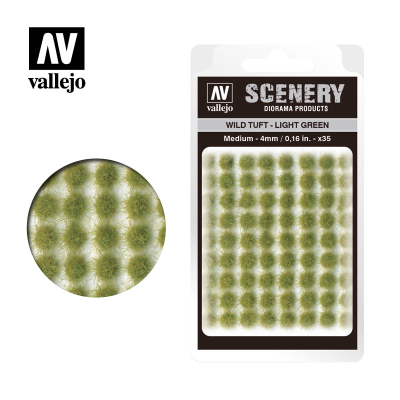 Vallejo Scenery - Wild Tuft - Medium - Light Green - Ozzie Collectables