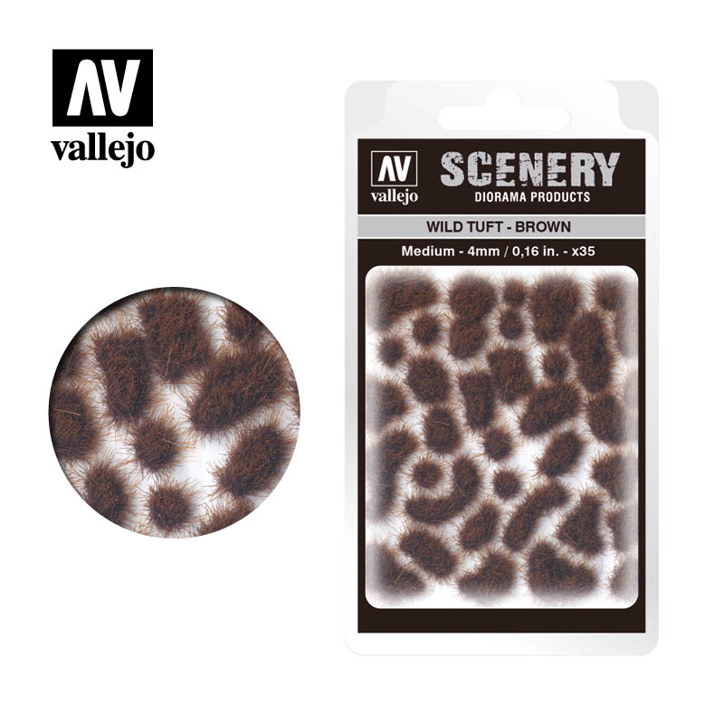 Vallejo Scenery - Wild Tuft - Medium - Brown - Ozzie Collectables