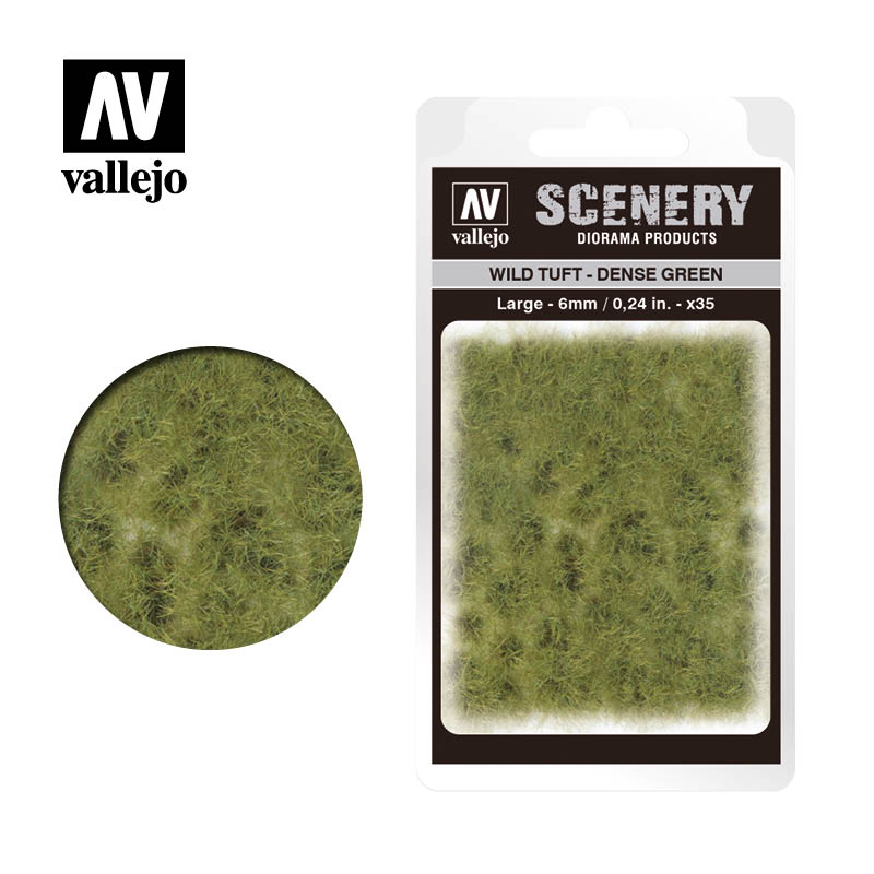 Vallejo Scenery - Wild Tuft - Large - Dense Green - Ozzie Collectables