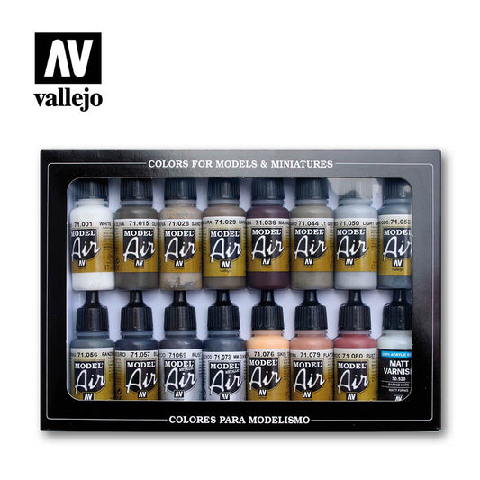 Vallejo Model Air Weathering 16 Colour Set - Ozzie Collectables
