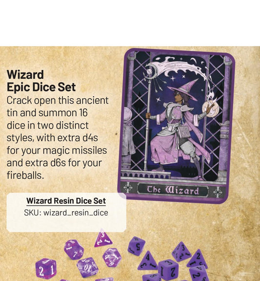 Beadle & Grimm's Wizard EPIC Dice Set & Rolling Tray