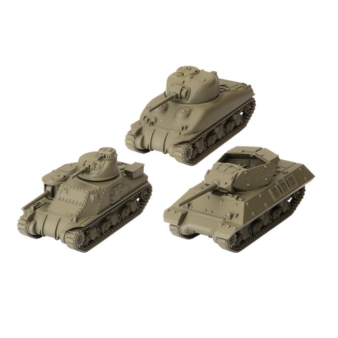 World of Tanks Miniatures Game U.S.A. Tank Platoon (M3 Lee, M4A1 75mm Sherman, M10 Wolverine)