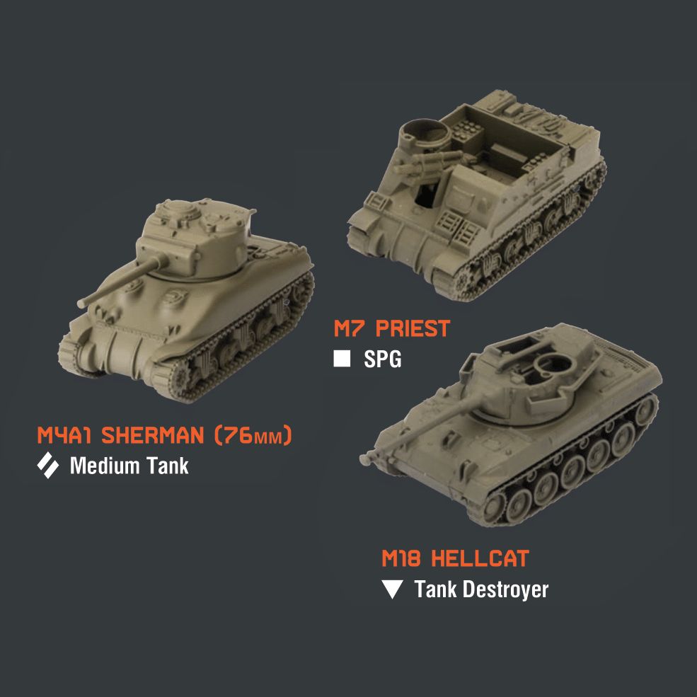 World of Tanks Miniatures Game U.S.A. Tank Platoon 3