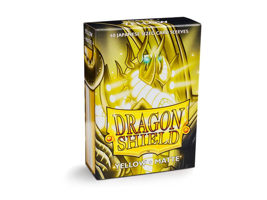 Sleeves - Dragon Shield Japanese- Box 60 - Yellow MATTE - Ozzie Collectables